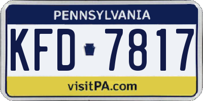 PA license plate KFD7817