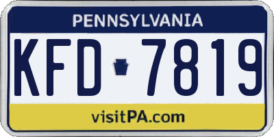 PA license plate KFD7819