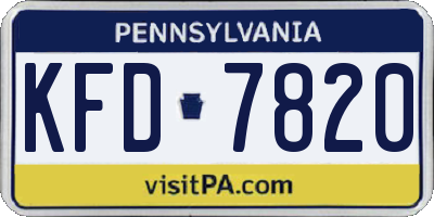 PA license plate KFD7820