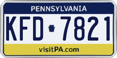 PA license plate KFD7821