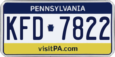 PA license plate KFD7822