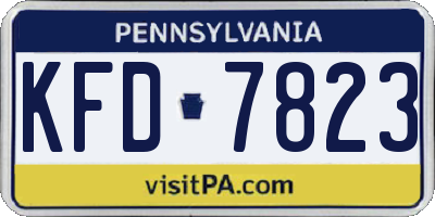 PA license plate KFD7823