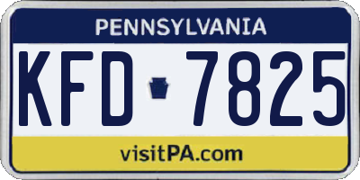 PA license plate KFD7825