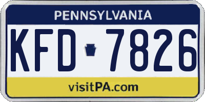 PA license plate KFD7826