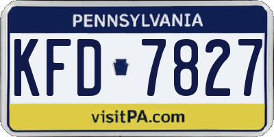 PA license plate KFD7827