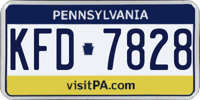 PA license plate KFD7828