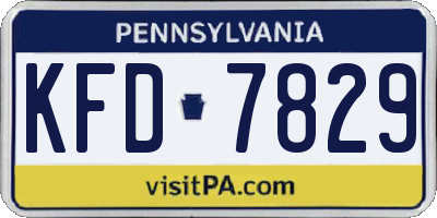 PA license plate KFD7829