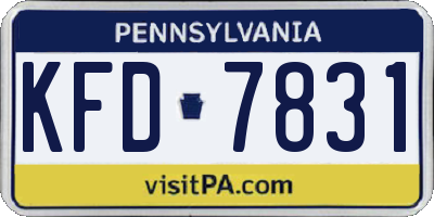PA license plate KFD7831