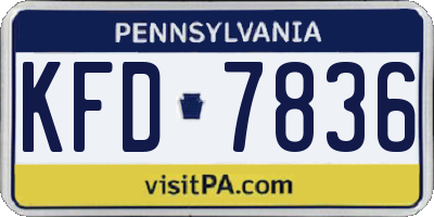 PA license plate KFD7836