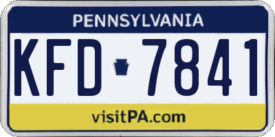 PA license plate KFD7841