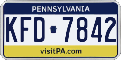 PA license plate KFD7842