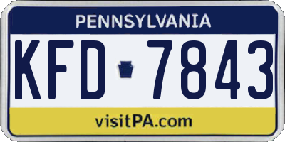 PA license plate KFD7843