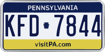 PA license plate KFD7844