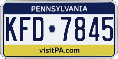 PA license plate KFD7845