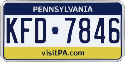 PA license plate KFD7846