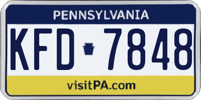 PA license plate KFD7848