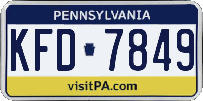 PA license plate KFD7849