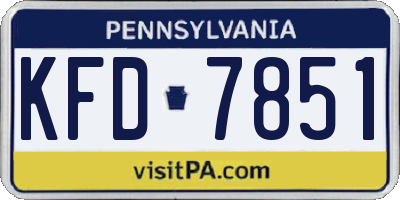 PA license plate KFD7851