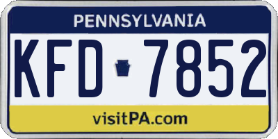 PA license plate KFD7852