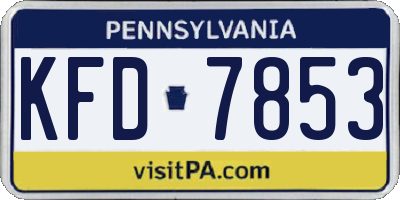 PA license plate KFD7853
