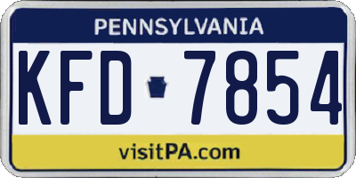 PA license plate KFD7854