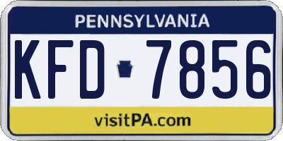 PA license plate KFD7856
