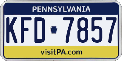PA license plate KFD7857