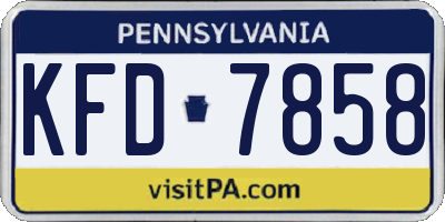 PA license plate KFD7858