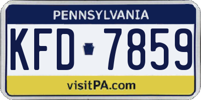 PA license plate KFD7859