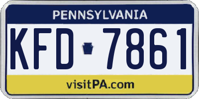 PA license plate KFD7861