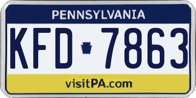 PA license plate KFD7863