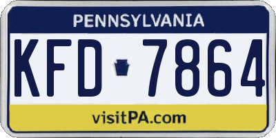 PA license plate KFD7864