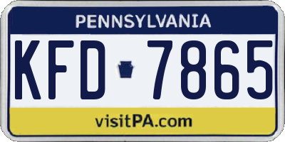 PA license plate KFD7865