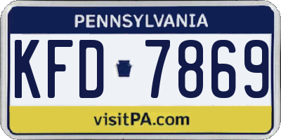 PA license plate KFD7869