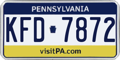 PA license plate KFD7872