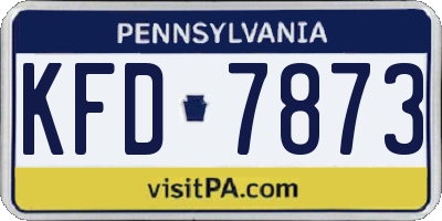 PA license plate KFD7873