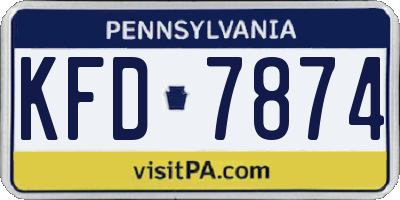 PA license plate KFD7874