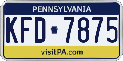 PA license plate KFD7875