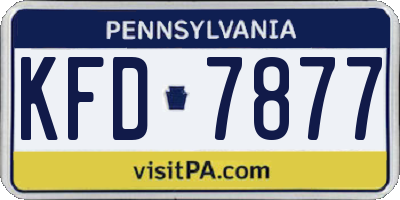 PA license plate KFD7877