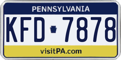 PA license plate KFD7878