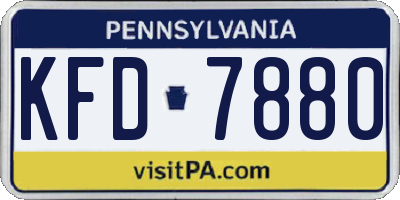 PA license plate KFD7880