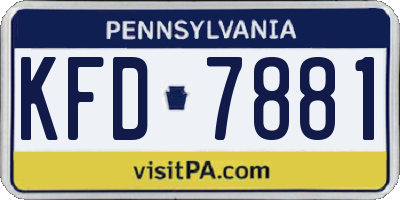 PA license plate KFD7881