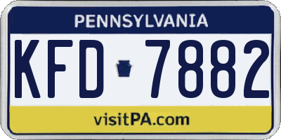 PA license plate KFD7882