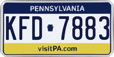 PA license plate KFD7883