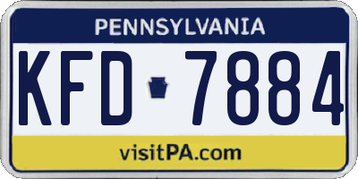 PA license plate KFD7884