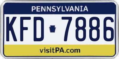 PA license plate KFD7886