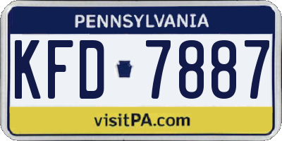 PA license plate KFD7887