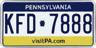 PA license plate KFD7888