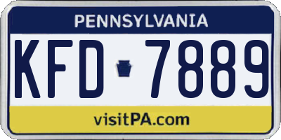 PA license plate KFD7889