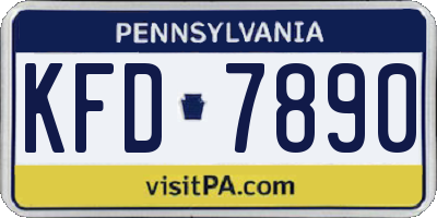 PA license plate KFD7890